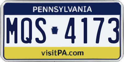 PA license plate MQS4173