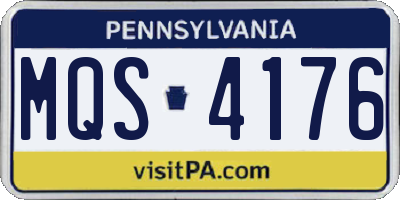 PA license plate MQS4176