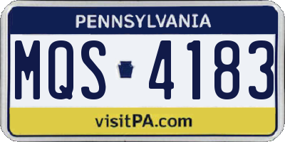 PA license plate MQS4183