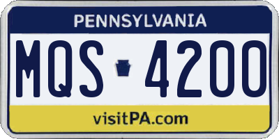 PA license plate MQS4200