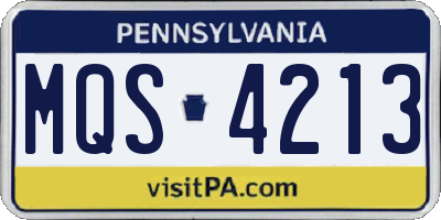 PA license plate MQS4213