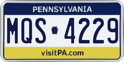 PA license plate MQS4229