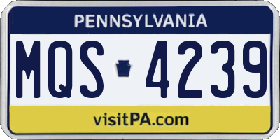 PA license plate MQS4239