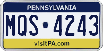 PA license plate MQS4243