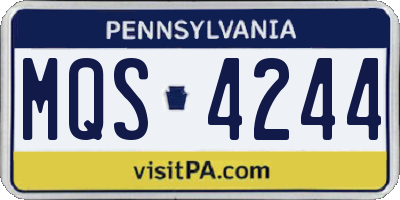 PA license plate MQS4244