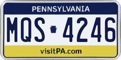 PA license plate MQS4246