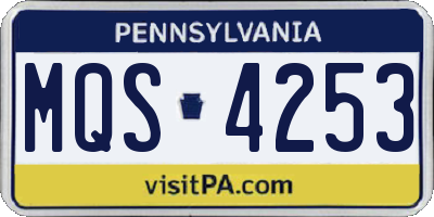 PA license plate MQS4253