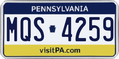 PA license plate MQS4259