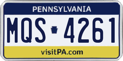 PA license plate MQS4261