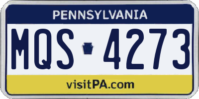 PA license plate MQS4273
