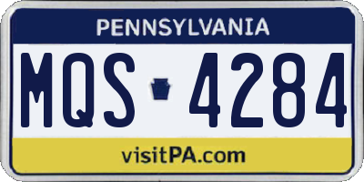 PA license plate MQS4284