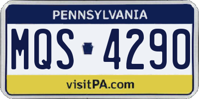 PA license plate MQS4290