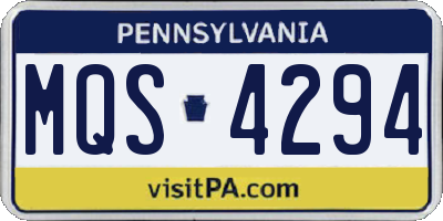 PA license plate MQS4294