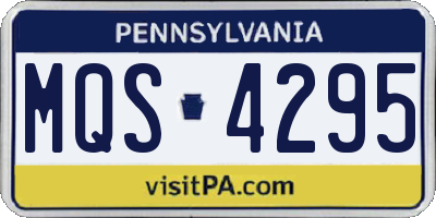 PA license plate MQS4295