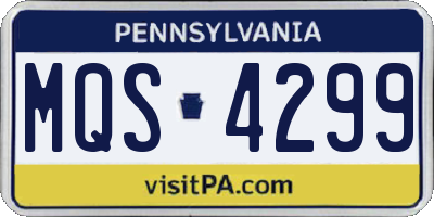 PA license plate MQS4299