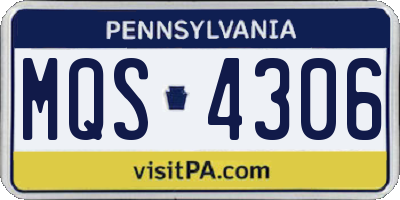 PA license plate MQS4306