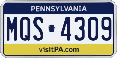PA license plate MQS4309