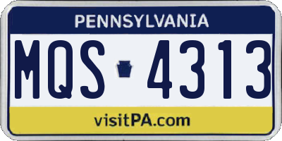 PA license plate MQS4313