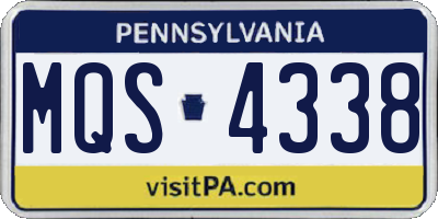 PA license plate MQS4338
