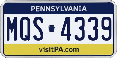 PA license plate MQS4339
