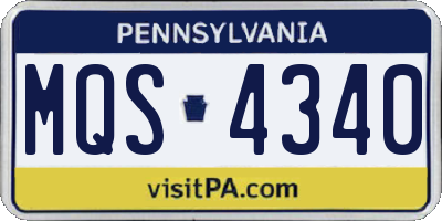 PA license plate MQS4340