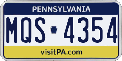 PA license plate MQS4354