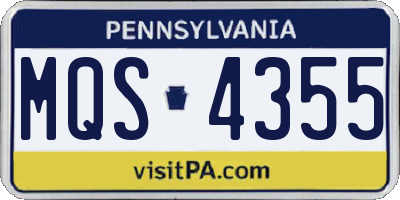 PA license plate MQS4355