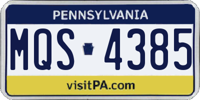 PA license plate MQS4385