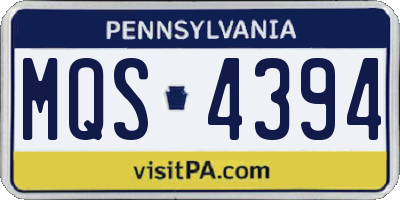 PA license plate MQS4394
