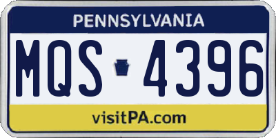 PA license plate MQS4396