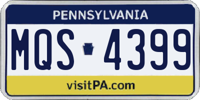 PA license plate MQS4399