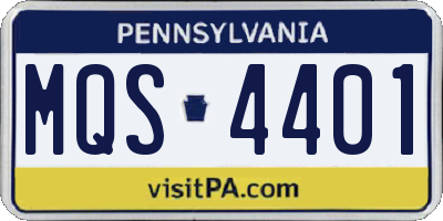 PA license plate MQS4401