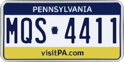 PA license plate MQS4411