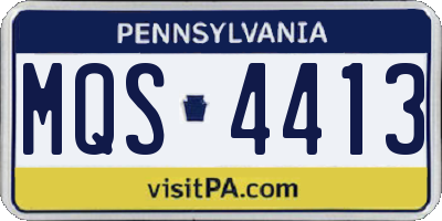 PA license plate MQS4413