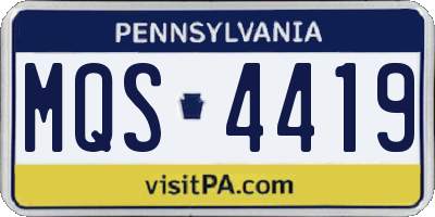 PA license plate MQS4419