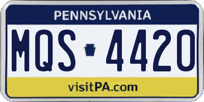 PA license plate MQS4420