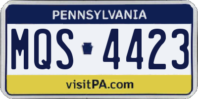PA license plate MQS4423
