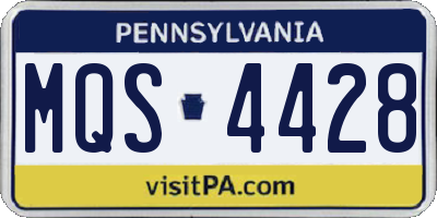 PA license plate MQS4428