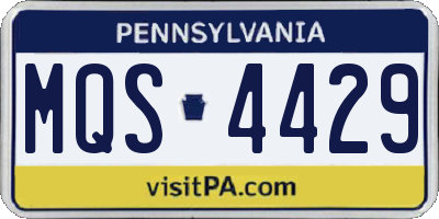 PA license plate MQS4429