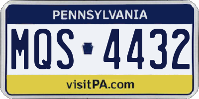PA license plate MQS4432