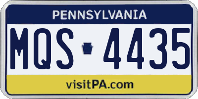 PA license plate MQS4435