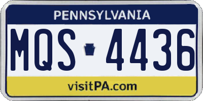 PA license plate MQS4436