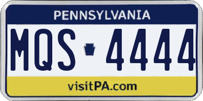 PA license plate MQS4444