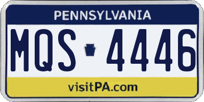 PA license plate MQS4446
