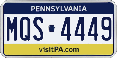 PA license plate MQS4449