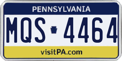 PA license plate MQS4464