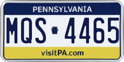 PA license plate MQS4465