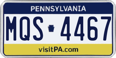 PA license plate MQS4467