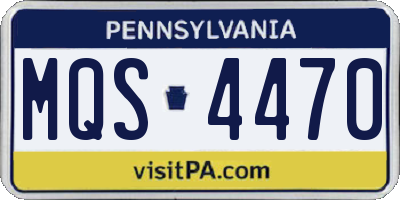 PA license plate MQS4470