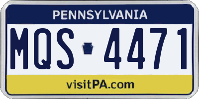 PA license plate MQS4471